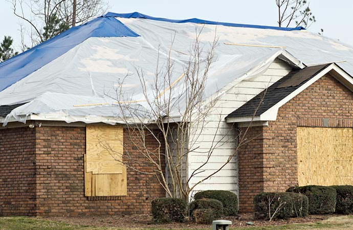 tarping house roof