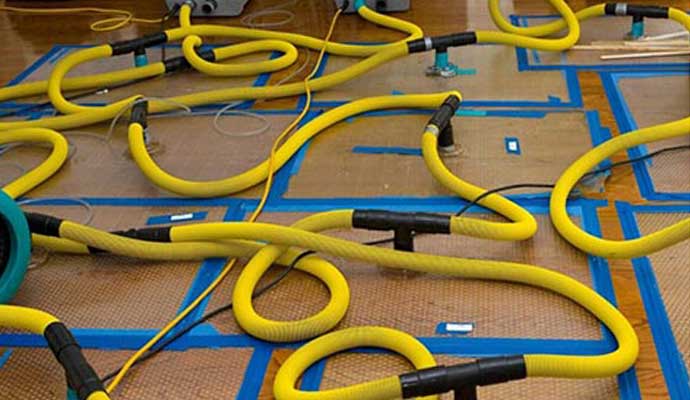water extraction and drying with equipment